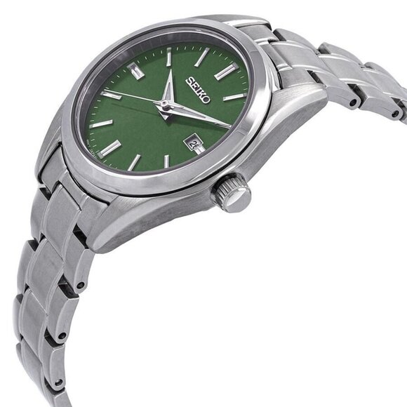 NWT Authentic Seiko Essentials Quartz Green Dial Women's Watch - Picture 2 of 3